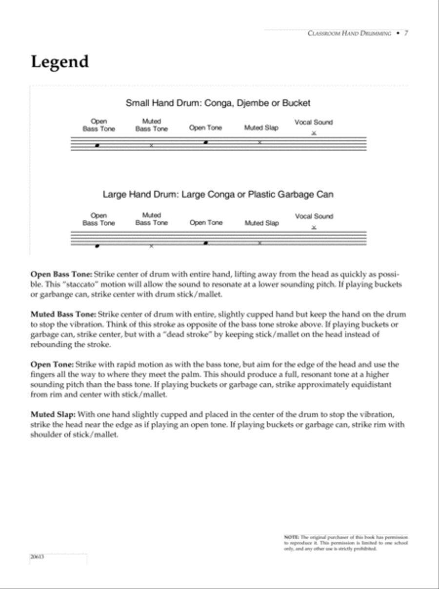 Classroom Hand Drumming (6 pieces for traditional percussion instruments or buckets) Drums scores gallery preview page 7