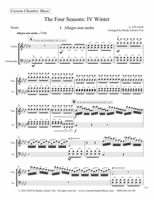 Vivaldi: The Four Seasons "Winter", Mvt. 1 (violin/cello duet)