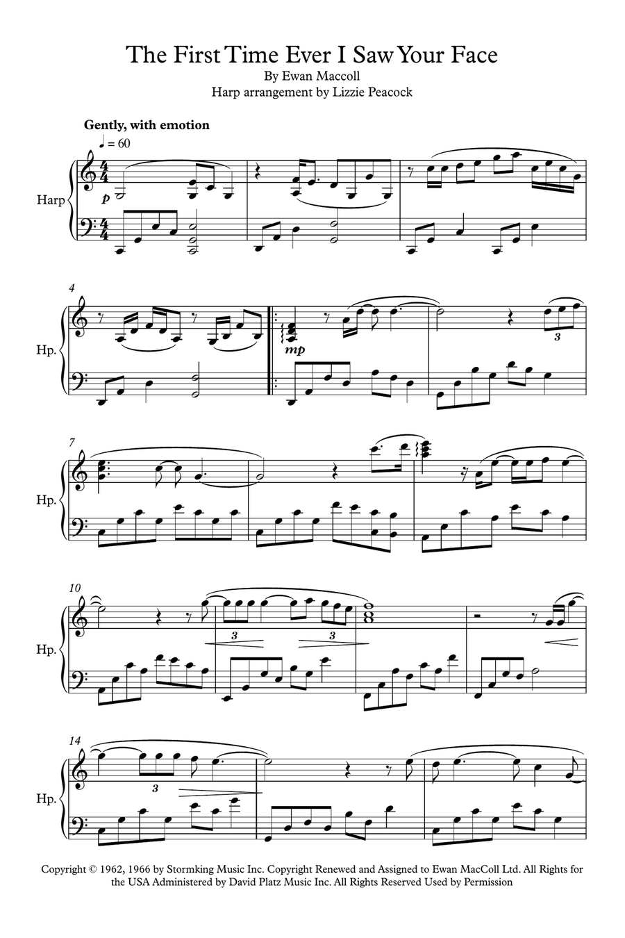 The First Time Ever I Saw Your Face Harp scores gallery preview page 1