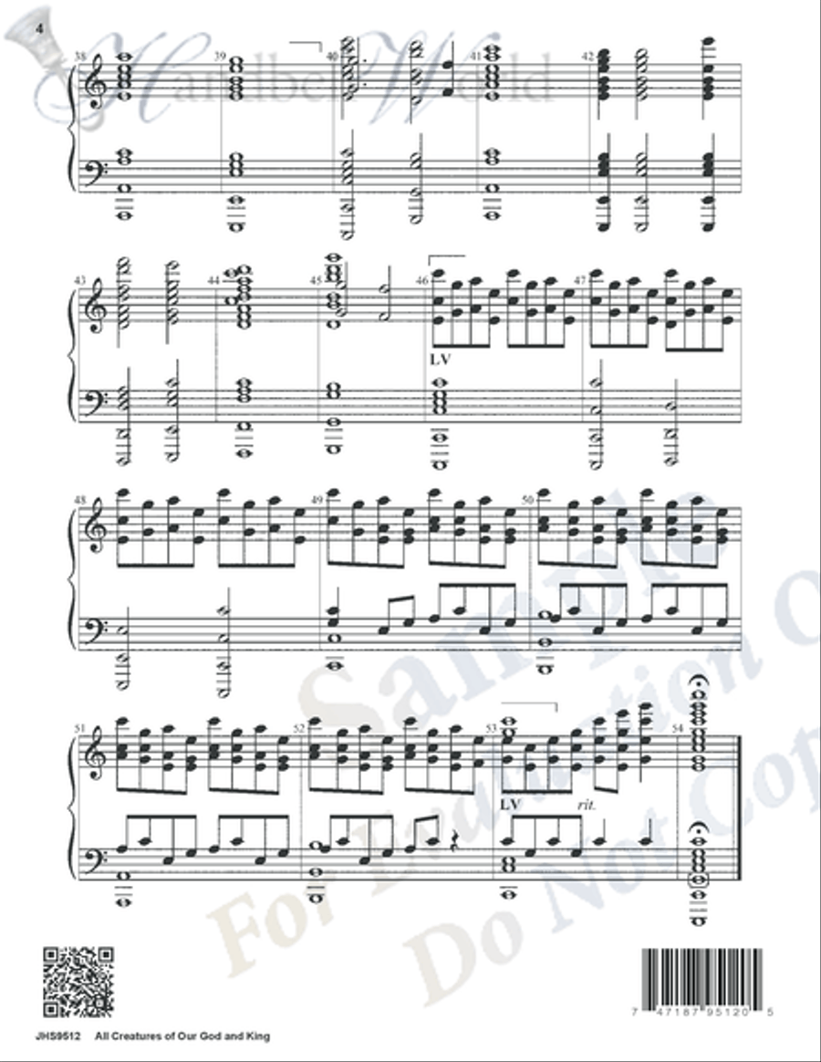 All Creatures of Our God and King Handbell Choir scores gallery preview page 3
