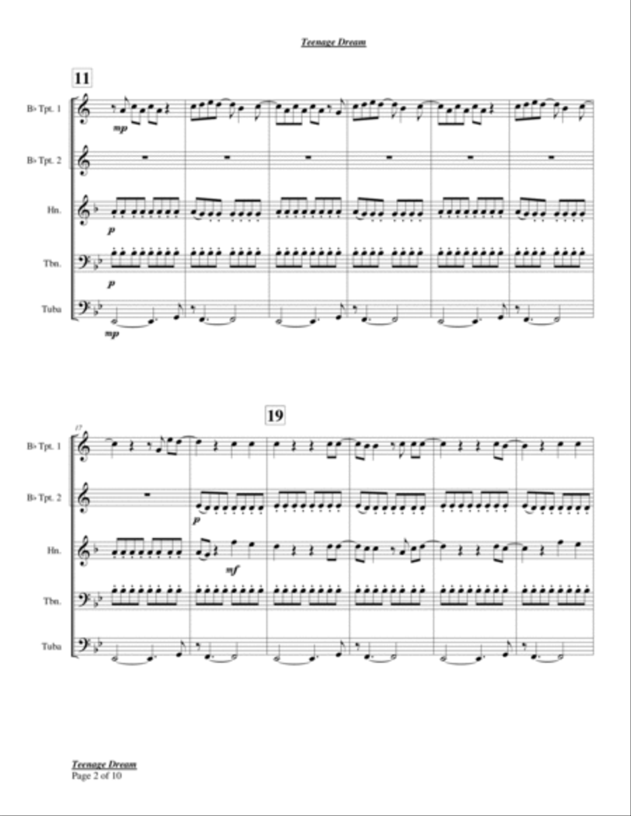 Teenage Dream Teenage Dream Chamber Music scores gallery preview page 2