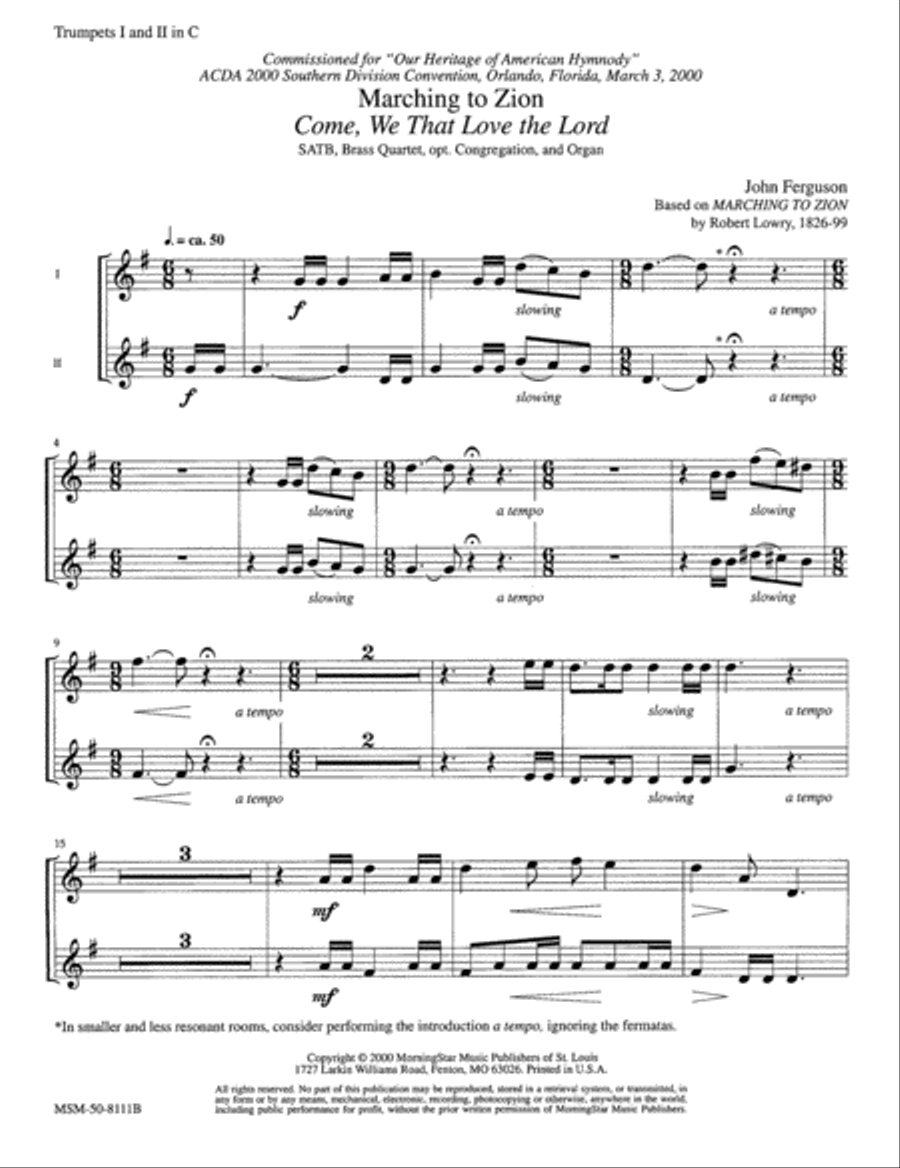 Marching to Zion Choir scores gallery preview page 5