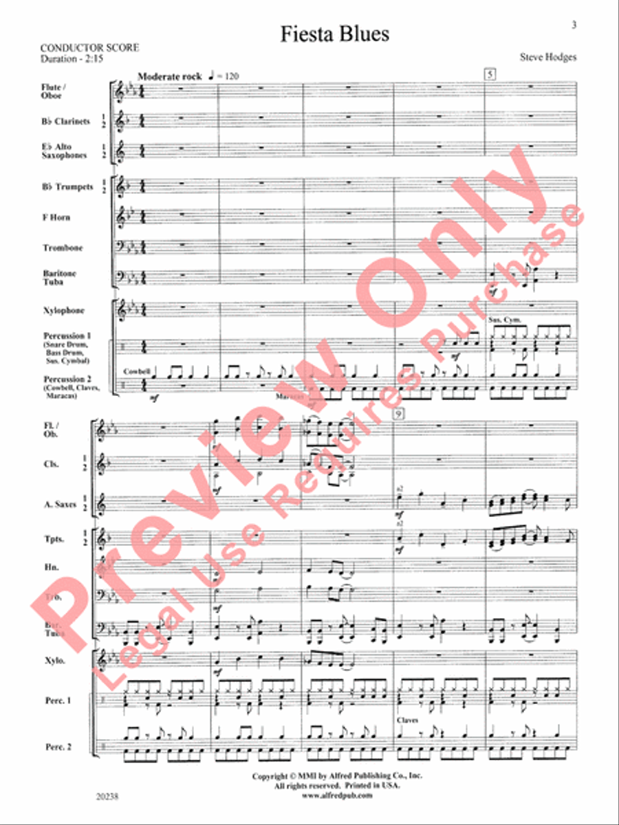 Fiesta Blues Concert Band scores gallery preview page 4
