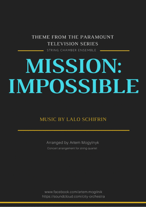 Book cover for Mission: Impossible Theme from the Paramount Television Series MISSION: IMPOSSIBLE