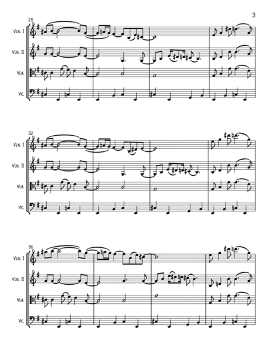 James Bond Theme String Quartet scores gallery preview page 3