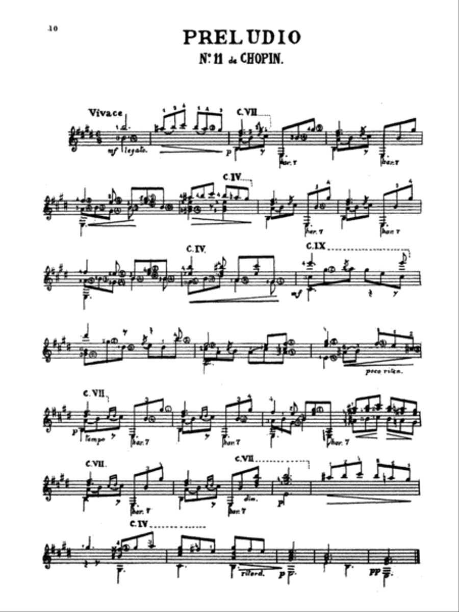 Chopin: Various Preludes Transcribed for Guitar