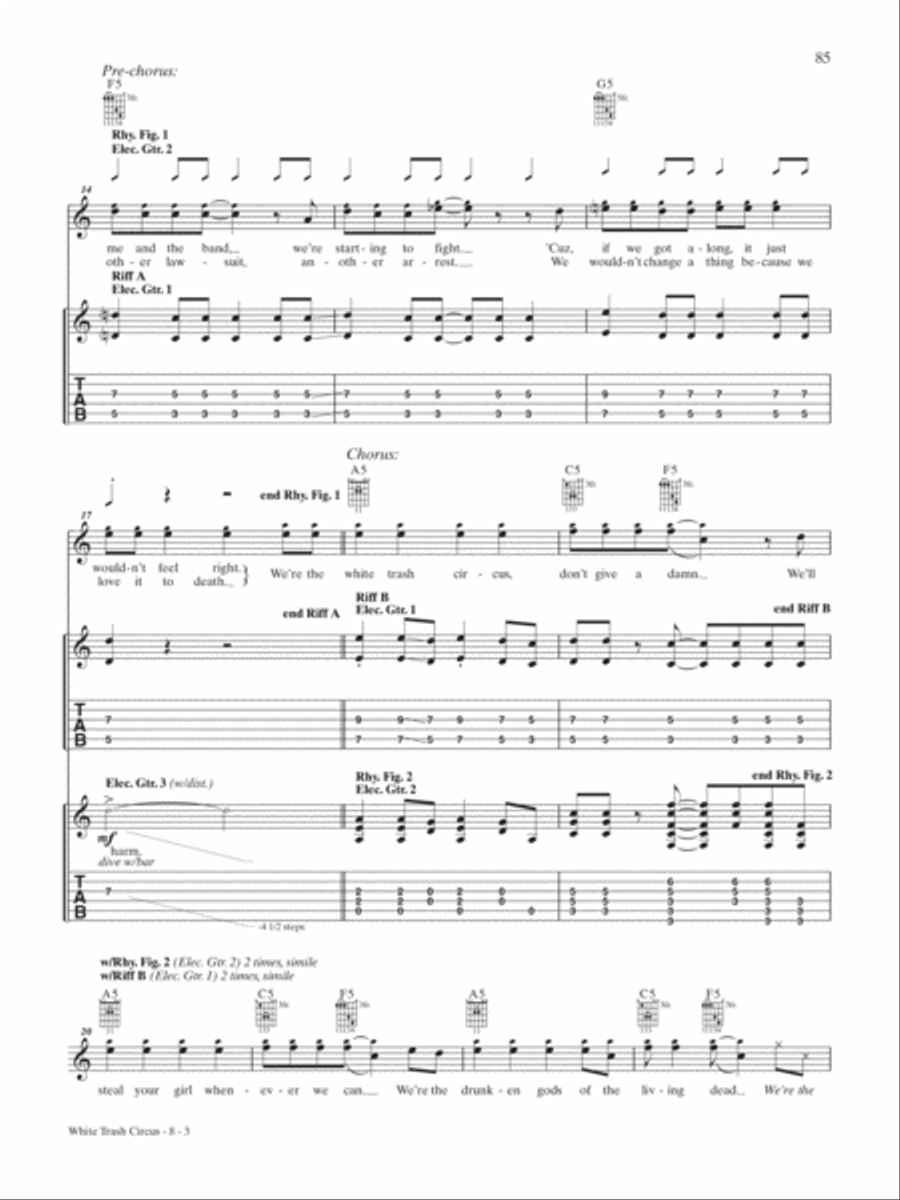 White Trash Circus Guitar Tablature scores gallery preview page 3