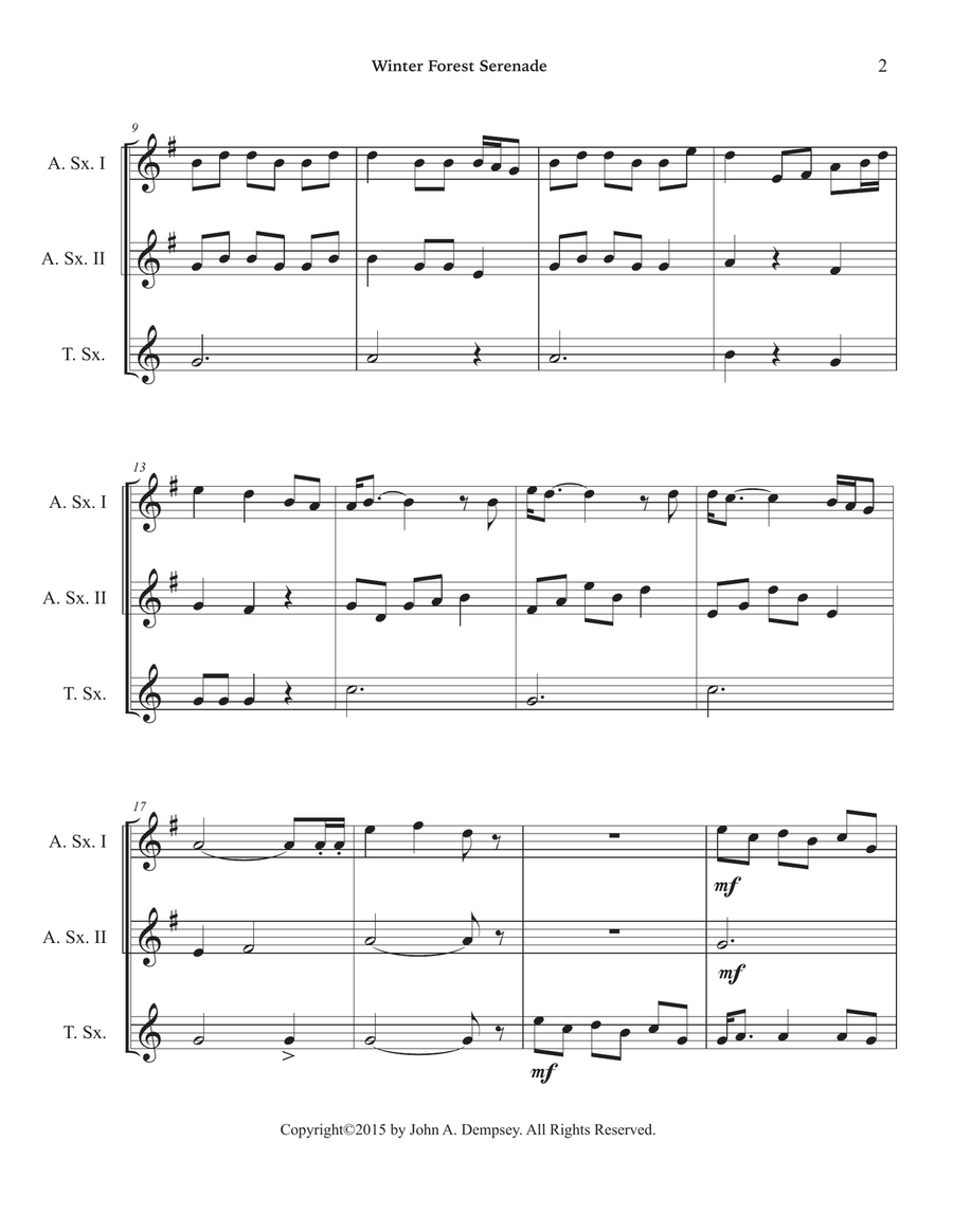 Winter Forest Serenade (Sax Trio: AAT) Woodwind Trio scores gallery preview page 6