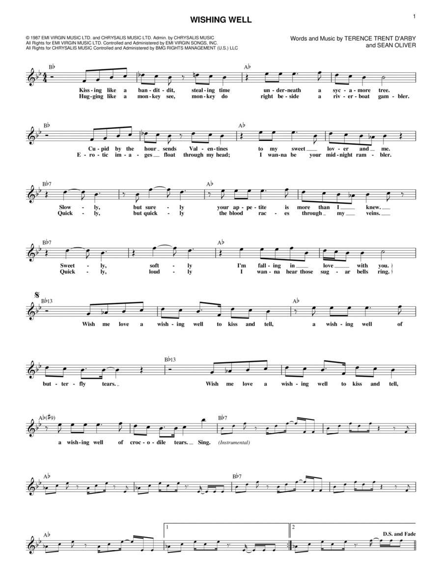 Wishing Well Piano scores gallery preview page 1