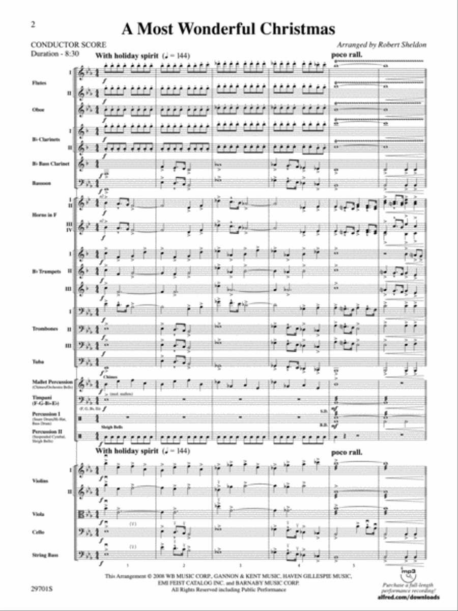 A Most Wonderful Christmas Full Orchestra scores gallery preview page 2