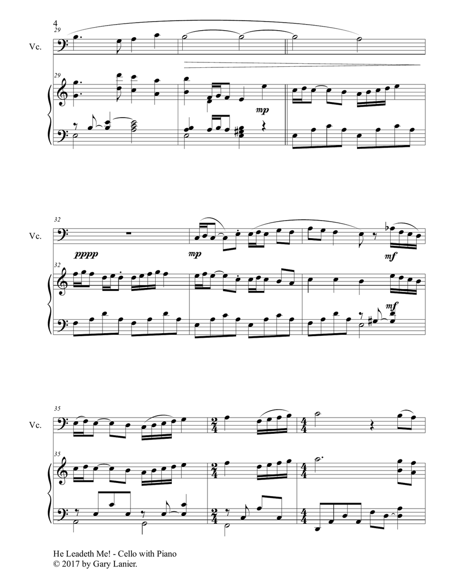 Gospel Hymns for Cello (Cello with Piano Accompaniment) Piano scores gallery preview page 5