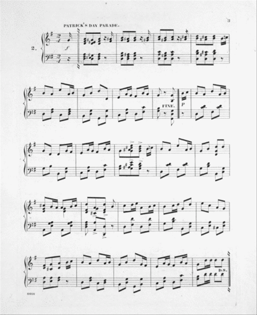 Patrick's Day Parade. An Original Sketch and Song by Ed. Harrigan Piano Solo scores gallery preview page 3