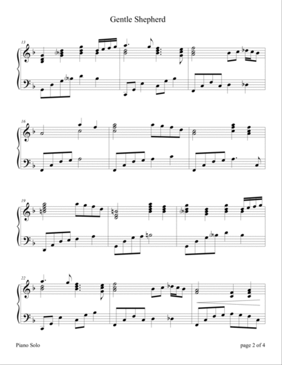 Gentle Shepherd Piano Solo scores gallery preview page 3