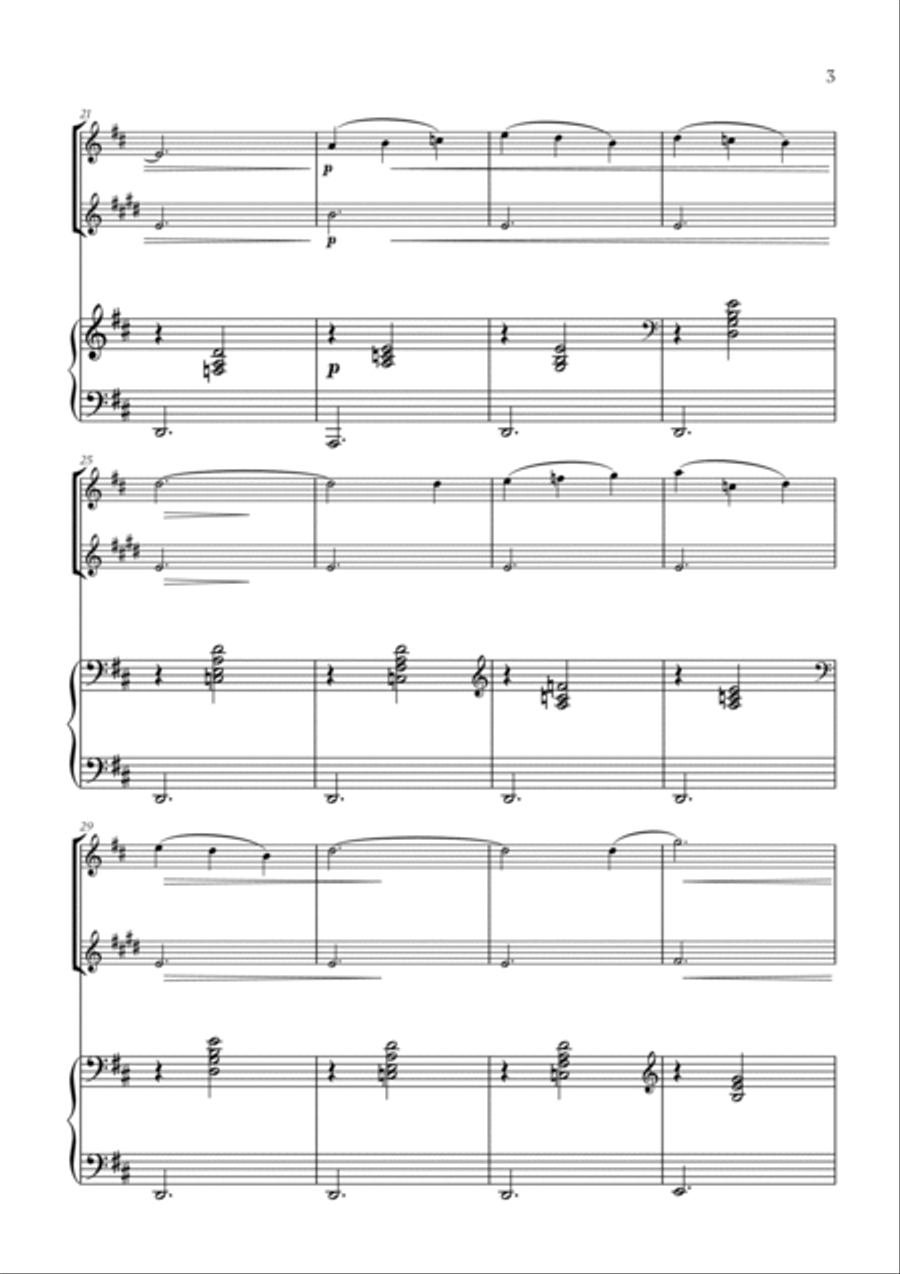 Erik Satie - 3 Gymnopédies (for Flute, Trumpet and Piano) Flute scores gallery preview page 3