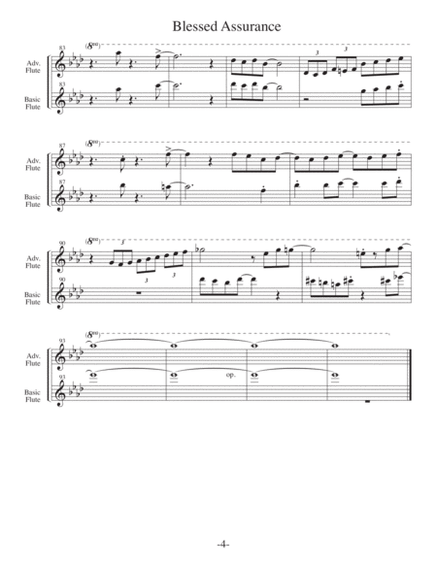 Blessed Assurance (Arrangements Level 3-5 for FLUTE + Written Accomp) HYMN image number null