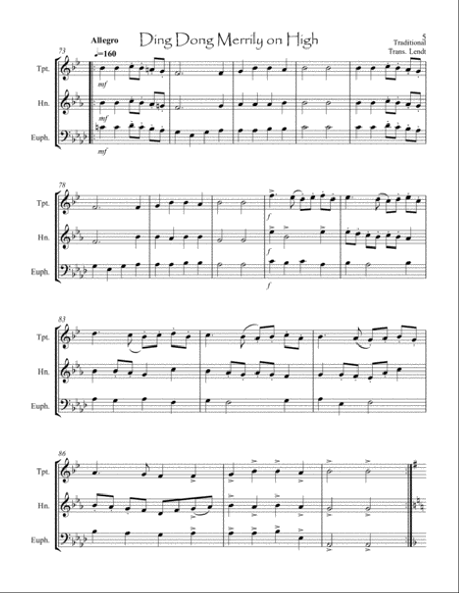 Christmas Music for Brass Trio Brass Trio scores gallery preview page 5