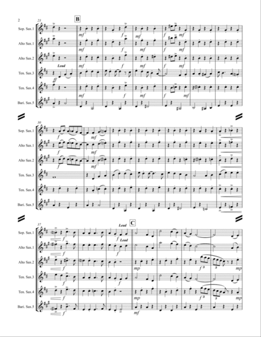 (There's No Place Like) Home For The Holidays Saxophone Quintet scores gallery preview page 3