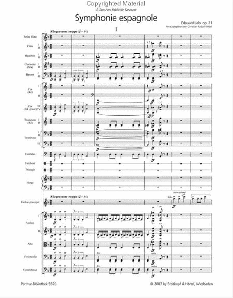Symphonie espagnole Op. 21 Orchestra scores gallery preview page 2