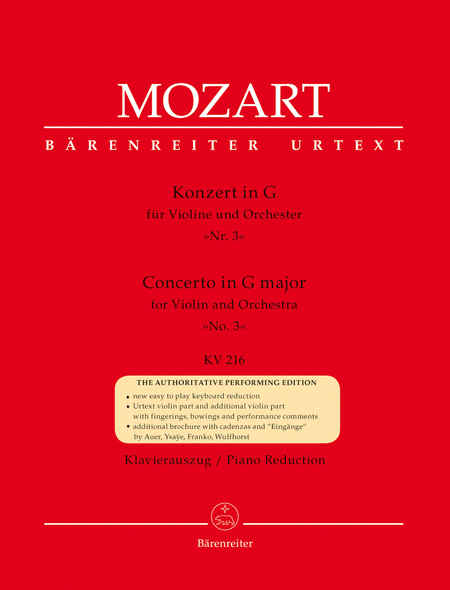 Wolfgang Amadeus Mozart: Violin Concerto In G major, K. 216