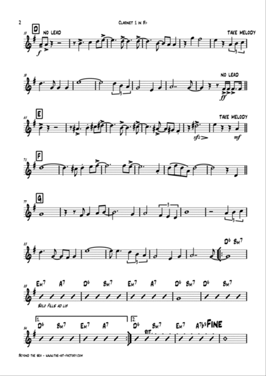 Beyond The Sea Woodwind Ensemble scores gallery preview page 6