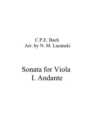 Book cover for Sonata in A Minor for Viola and String Quartet I. Andante