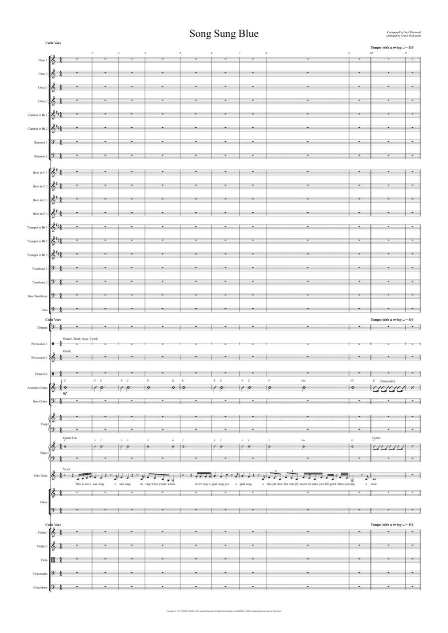 Song Sung Blue Full Orchestra scores gallery preview page 1