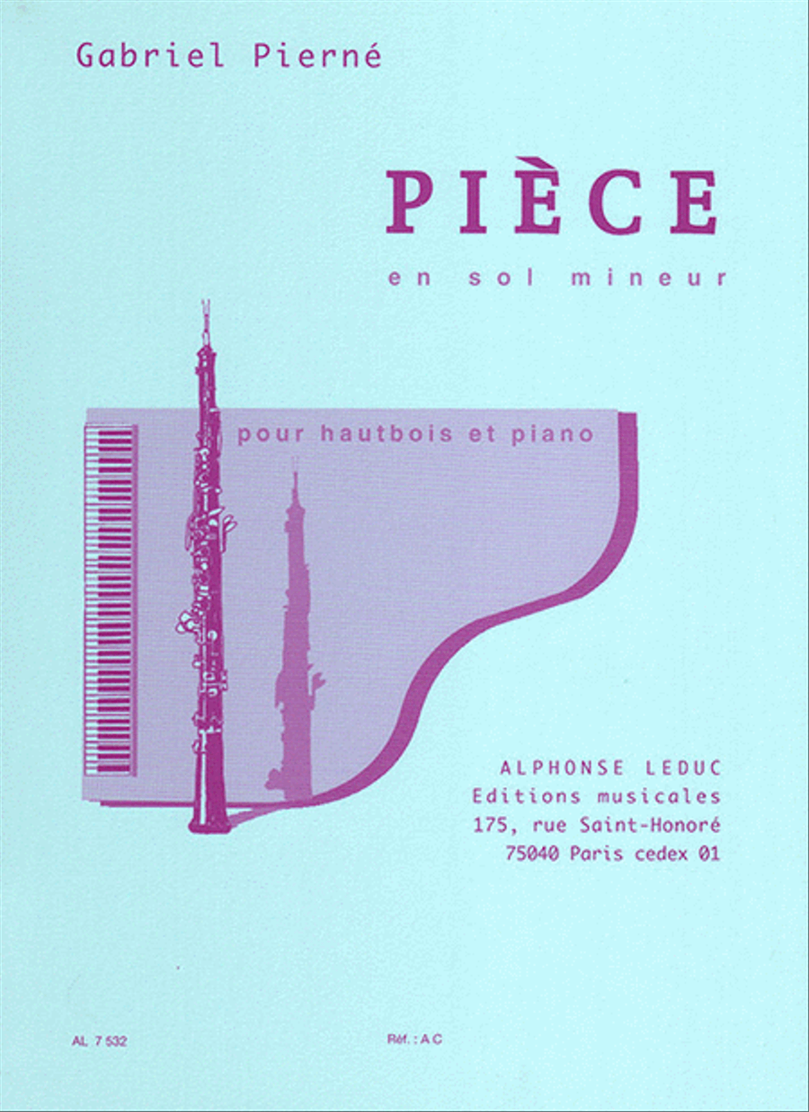 Piece In G Minor (oboe And Piano) Piano Accompaniment scores gallery preview page 1