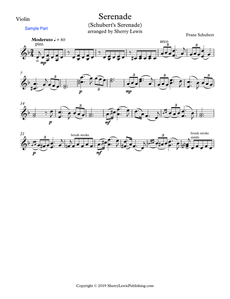 SCHUBERT SERENADE Violin Solo, Intermediate Level image number null
