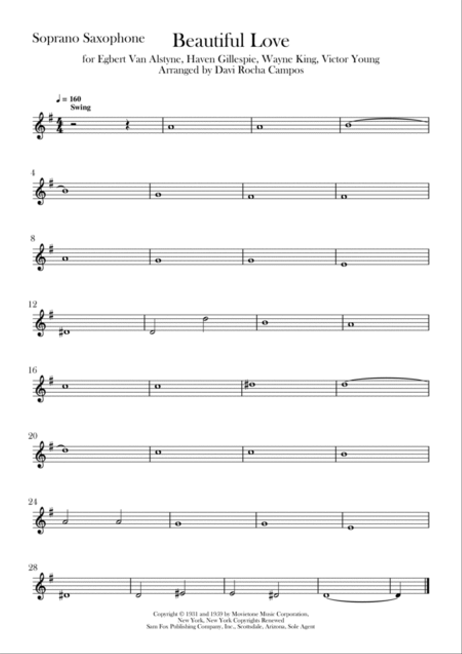 Beautiful Love Beautiful Love Saxophone Quintet scores gallery preview page 5