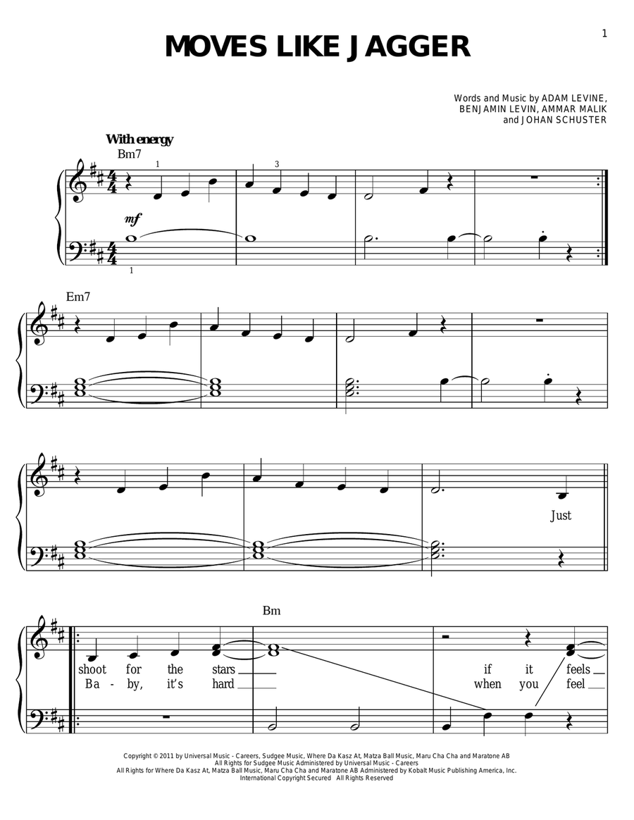 Moves Like Jagger Voice scores gallery preview page 1
