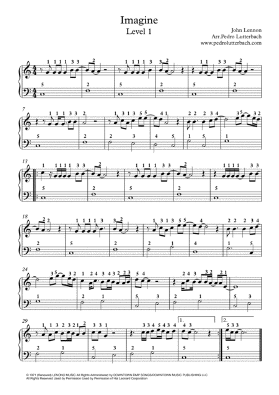 Imagine Easy Piano scores gallery preview page 1