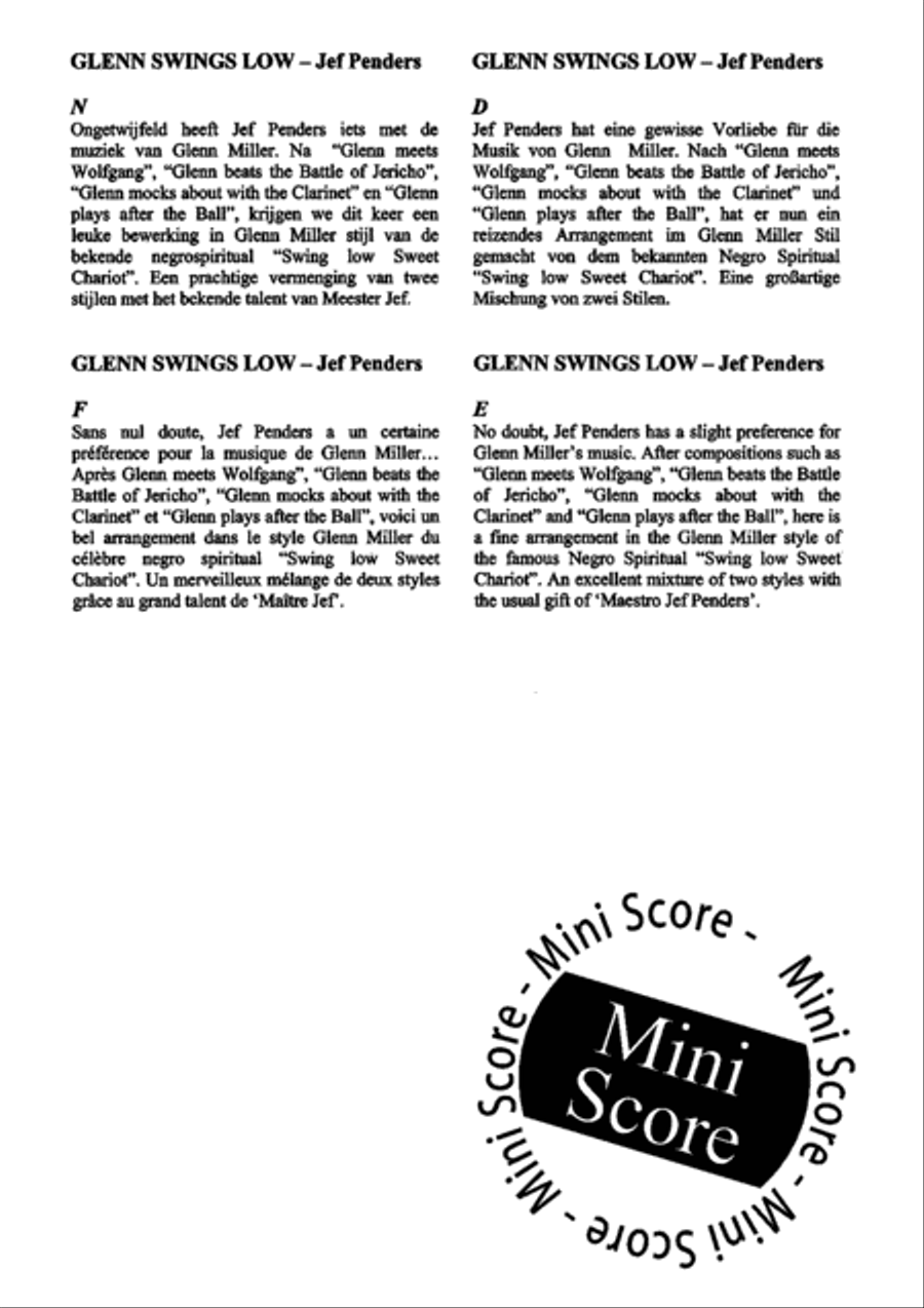 Glenn Swings Low Big Band scores gallery preview page 4