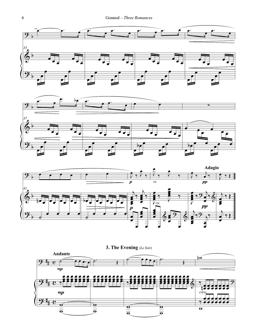 Three Romances Without Words for Trombone & Piano Piano scores gallery preview page 6