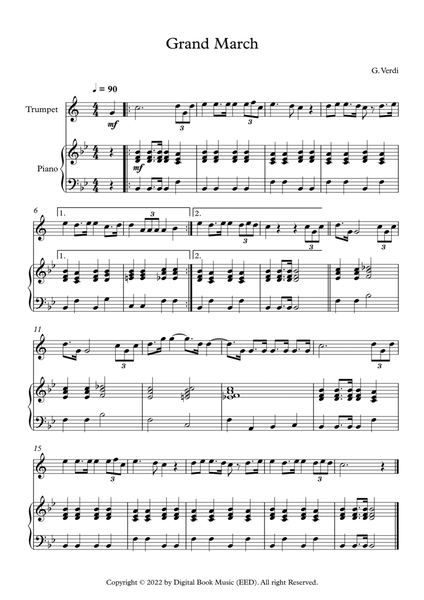 Grand March (Aida) - Giuseppe Verdi (Trumpet + Piano) image number null