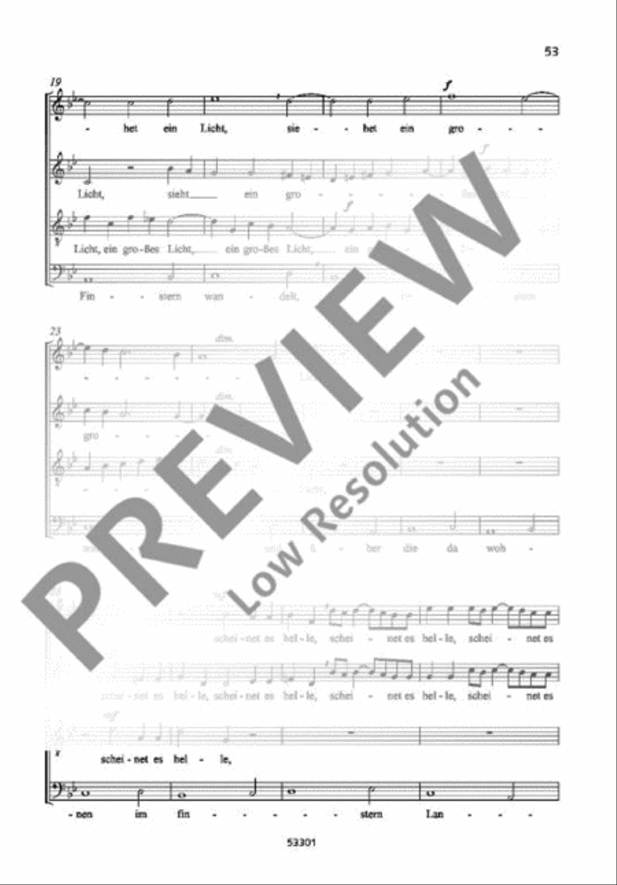 Das Volk, so im Finstern wandelt Mixed Choir scores gallery preview page 3