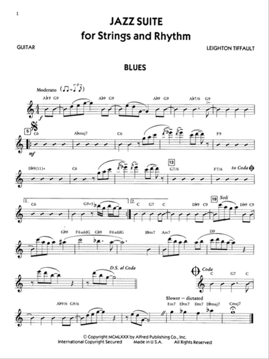 Jazz Suite for Strings and Rhythm: Guitar