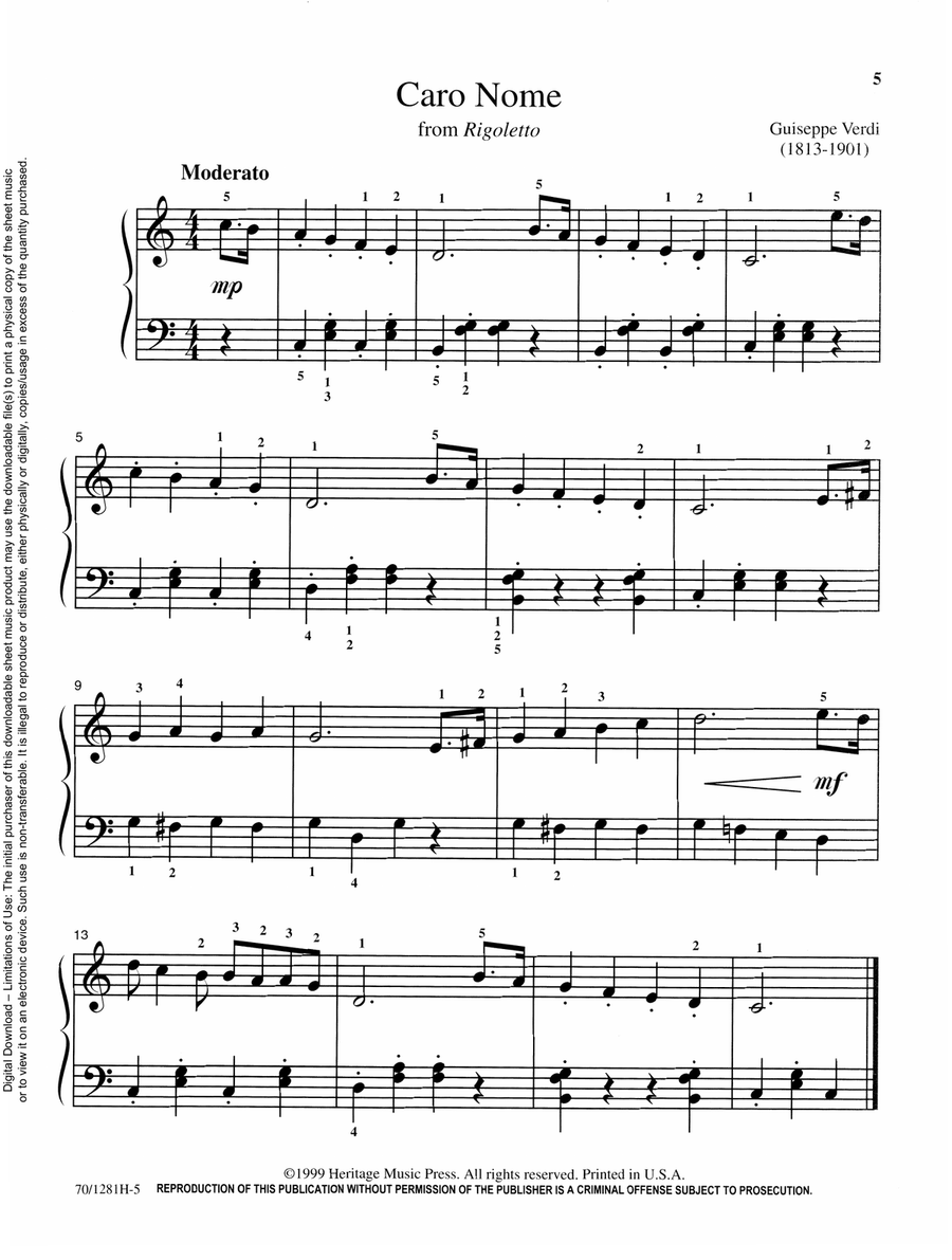 Mastering Melodies: Favorite Operas Piano Solo scores gallery preview page 5
