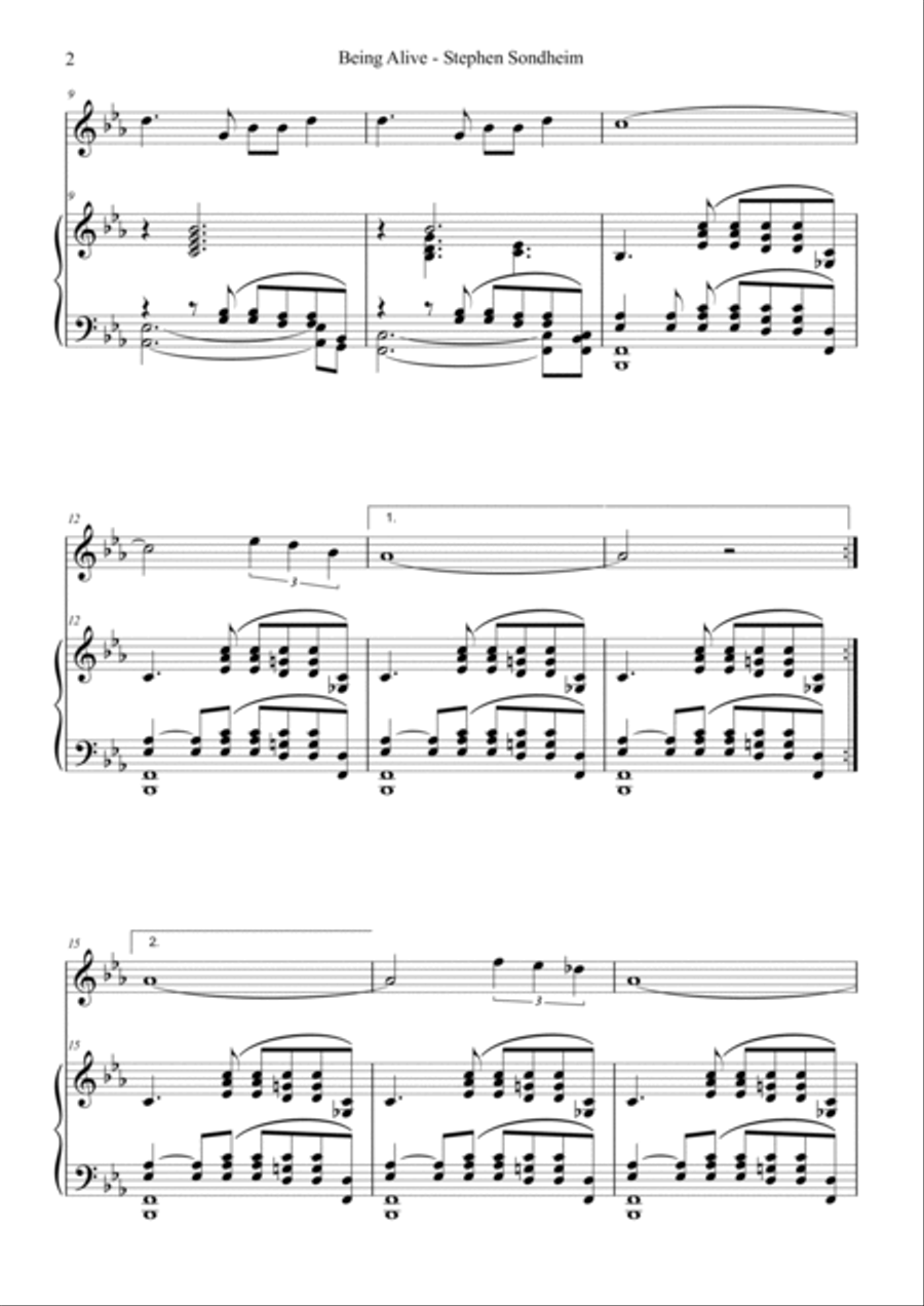 Being Alive Violin Solo scores gallery preview page 4