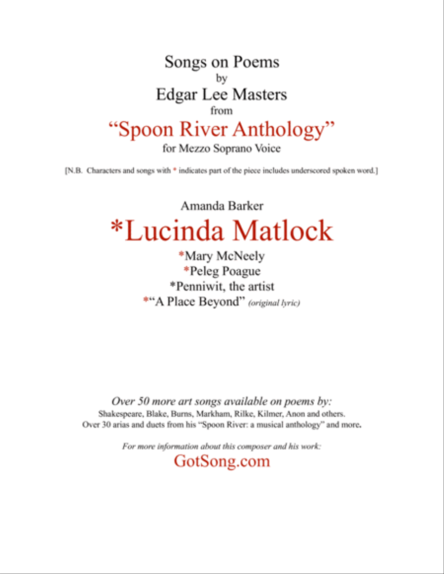 Lucinda Matlock from "Spoon River" image number null