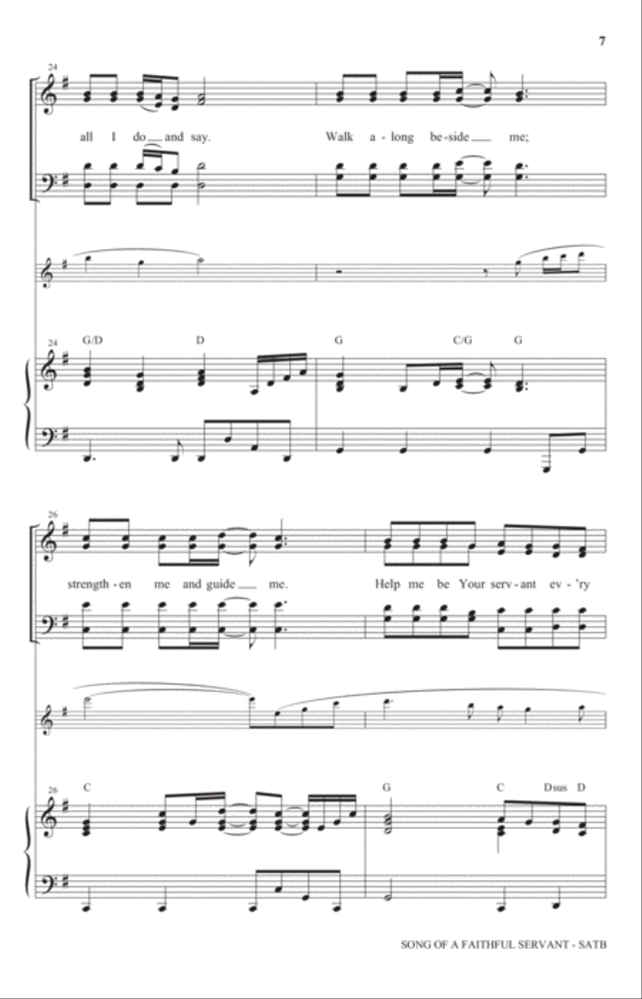 Song Of A Faithful Servant 4-Part scores gallery preview page 6