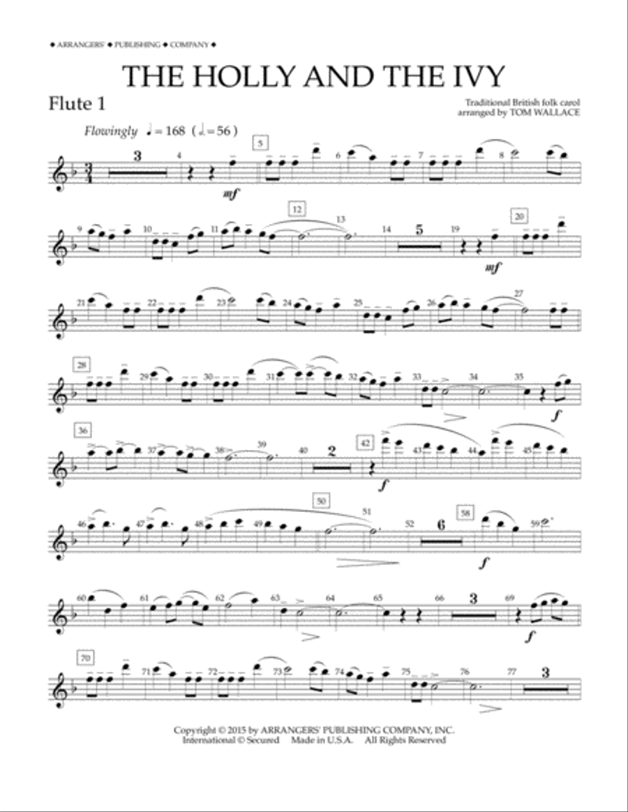 The Holly and the Ivy - Flute 1 Concert Band scores gallery preview page 1