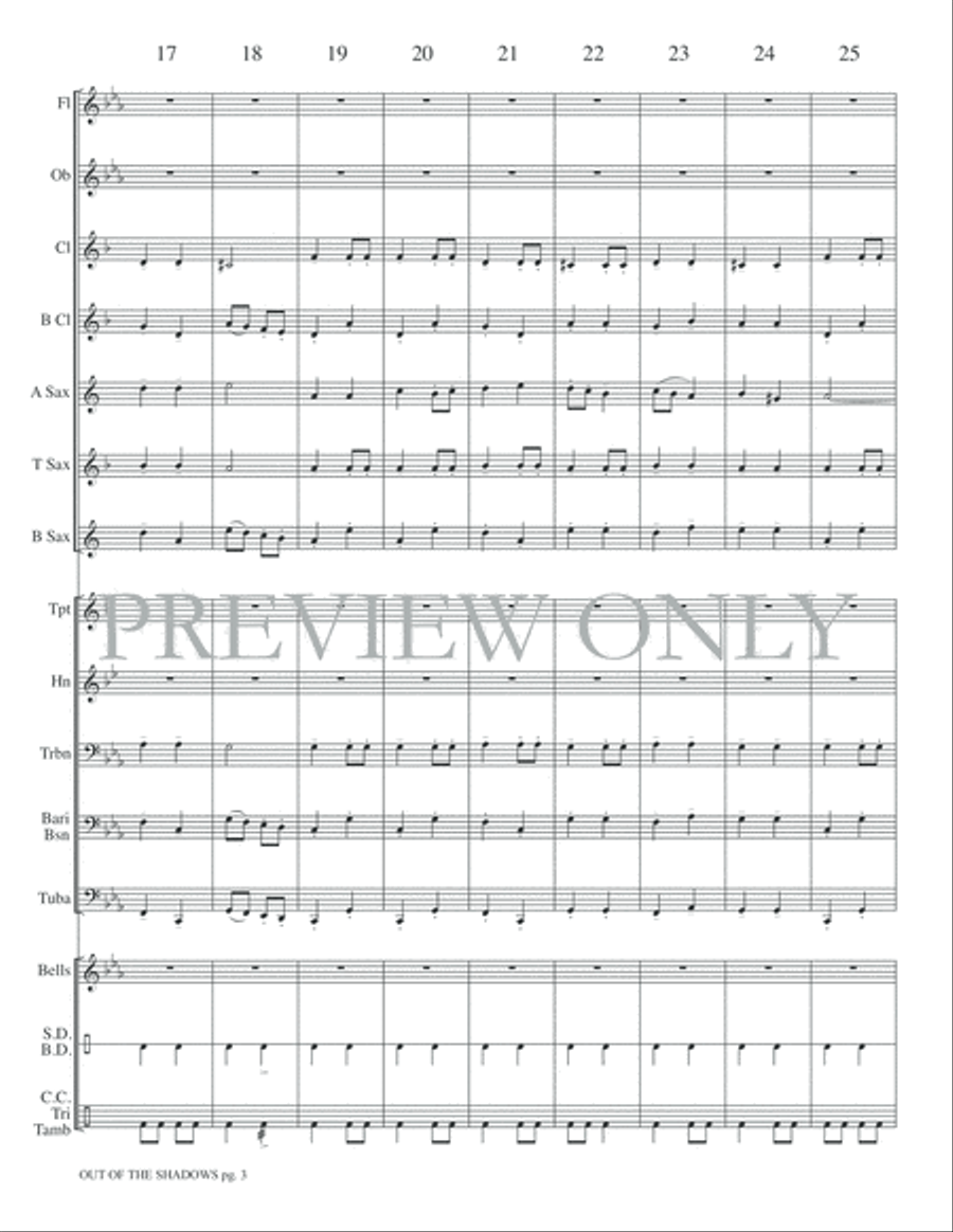 Out of the Shadows Concert Band scores gallery preview page 6