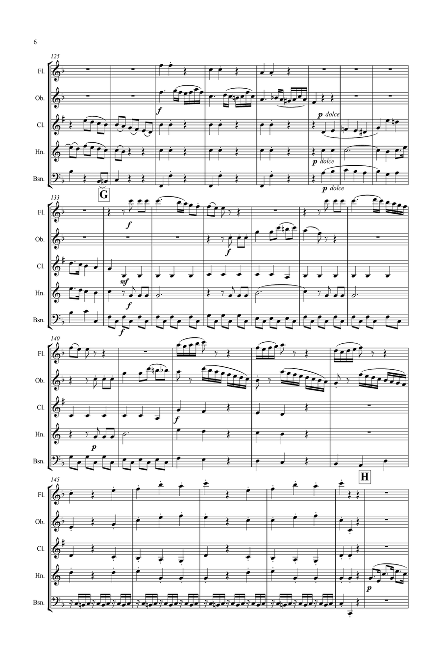 Mozart: Piano Sonata No.19 K547a - wind quintet Woodwind Quintet scores gallery preview page 6