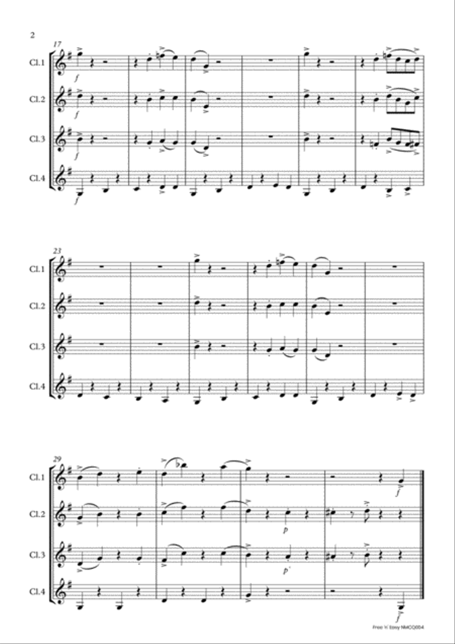Free 'n' Easy (Clarinet quartet) Clarinet Quartet scores gallery preview page 3