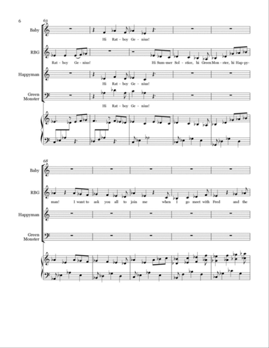 7/8 Don't Be Late: Starship Genius 4 Vocal Score Piano, Vocal, Guitar scores gallery preview page 6