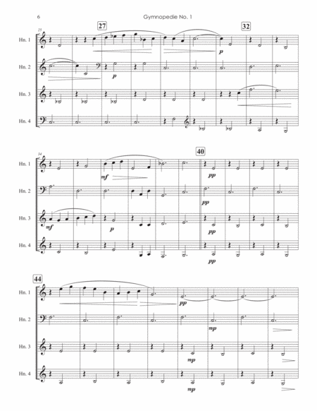Gymnopédie No. 1 for Horn Quartet