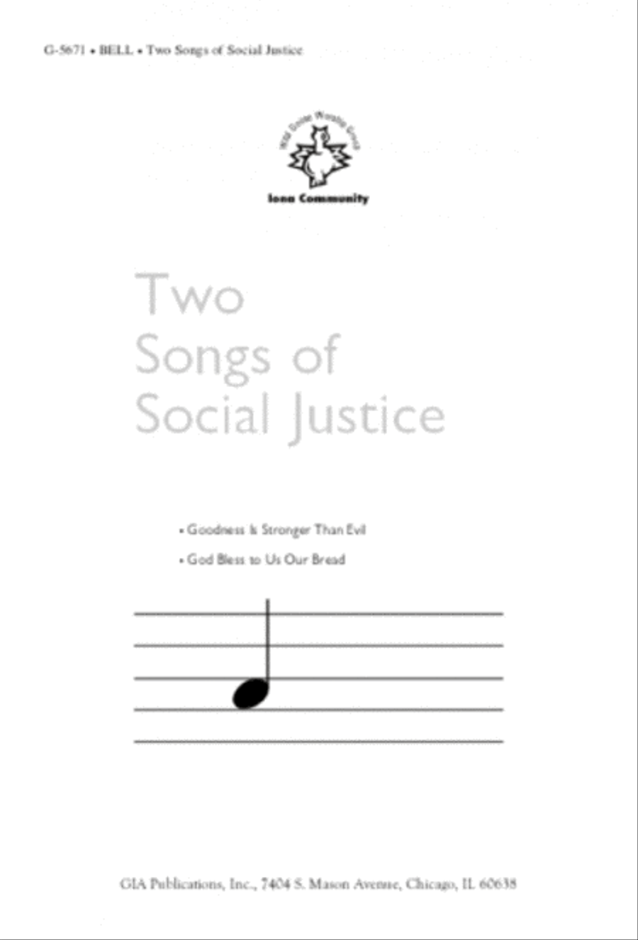 Two Songs of Social Justice 4-Part scores gallery preview page 1