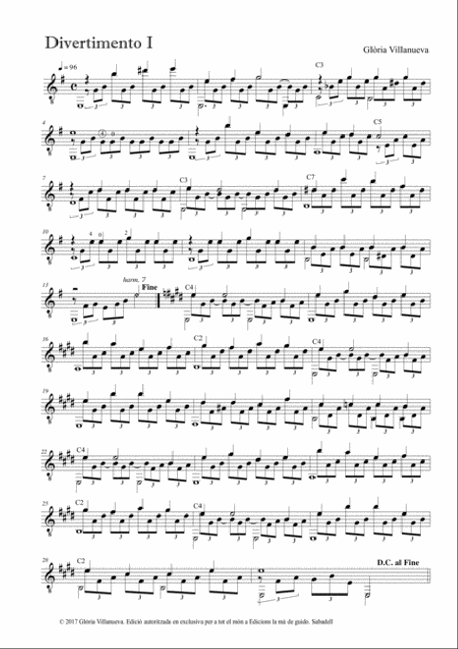 Quattro divertimenti Classical Guitar scores gallery preview page 3