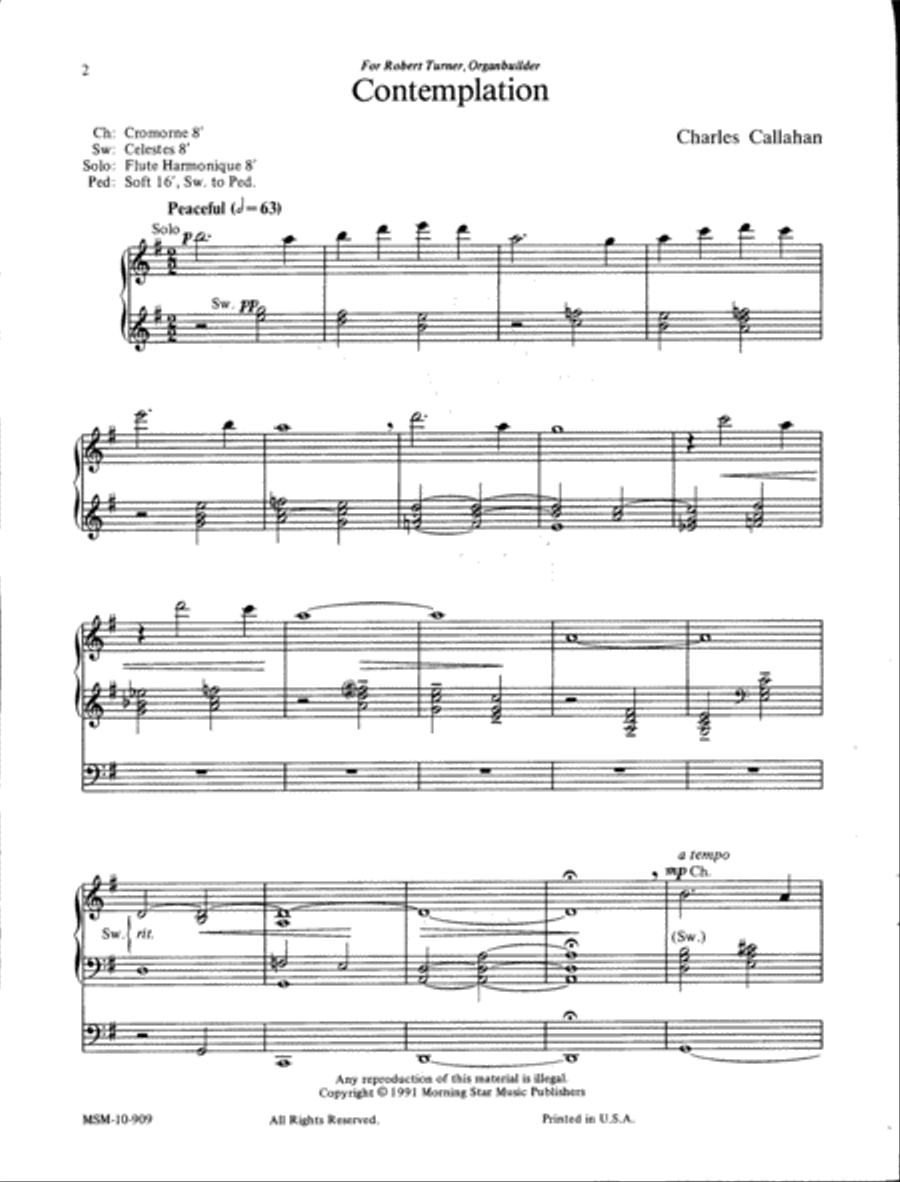 Four Lyrical Pieces for Organ Organ Solo scores gallery preview page 2