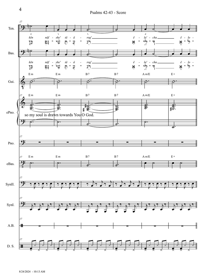 Psalm 42-43 - Score Only Psalm 42-43 - Score Only Small Ensemble scores gallery preview page 4